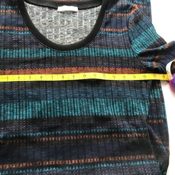 LUSH stripe ribbed knit dress L back cut out midi jersey - Picture 12 of 16